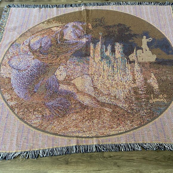 Al Agnew “Trouble” Fly Fishing Blanket 62x52 Cabin Decor Bass‎ Trout - Picture 6 of 6